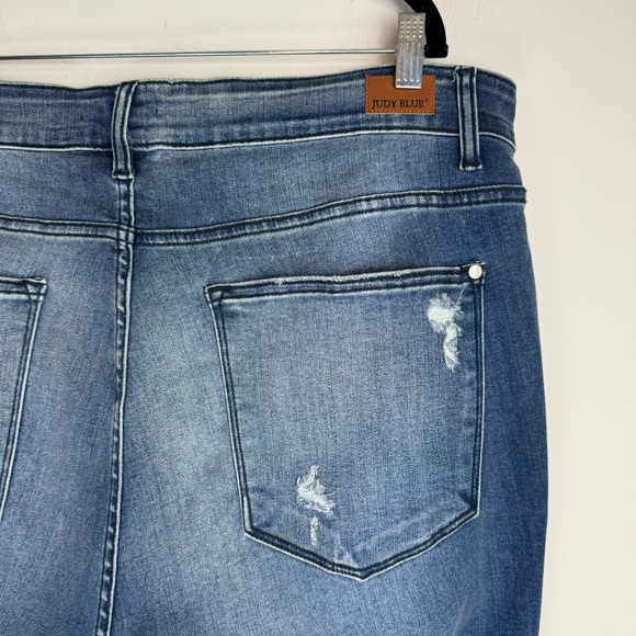 Judy Blue Skinny Jeans Sz 22W Distressed Raw Hem Stretch - Picture 10 of 13